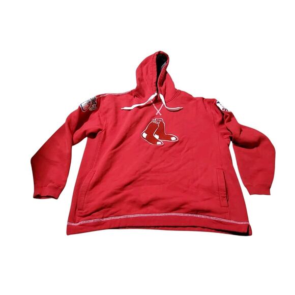 Boston Red Sox Reverse Weave Majestic Hoodies Stitched Logo Red Size XL - Picture 1 of 7